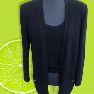 St. John Cardigan w/ matching Tank Top Navy